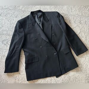 Pierre Balmain Black Blazer Suit Jacket 100% Wool Sz 44R / 44